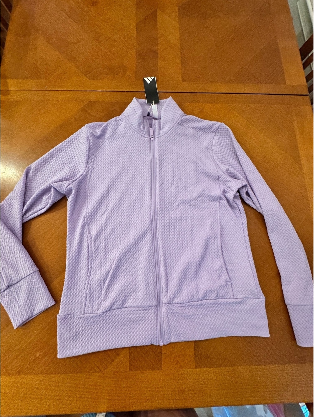 Adidas Women's Lavender Zip-Up Track Jacket Size L 1399